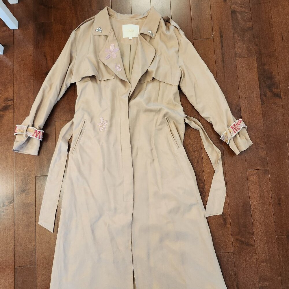 Maje women's beige trench coat in size 36 - Picture 2 of 11